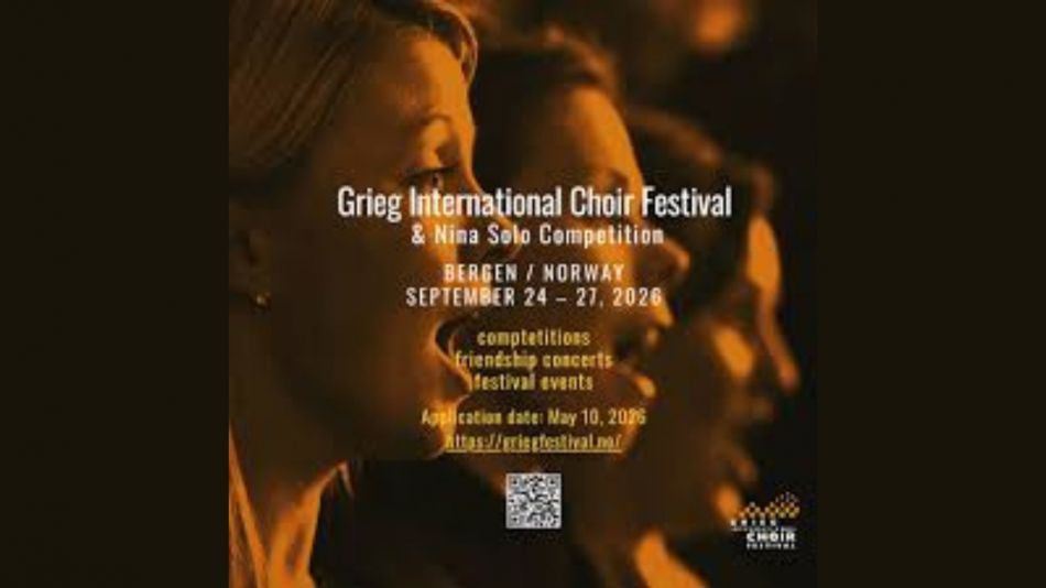 Mednarodni razpis za zbore in mlade pevce: Grieg International Choir Festival 2026 v Bergnu