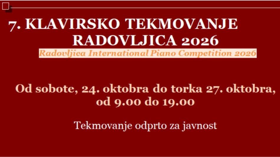 Radovljica bo gostila 7. mednarodno klavirsko tekmovanje