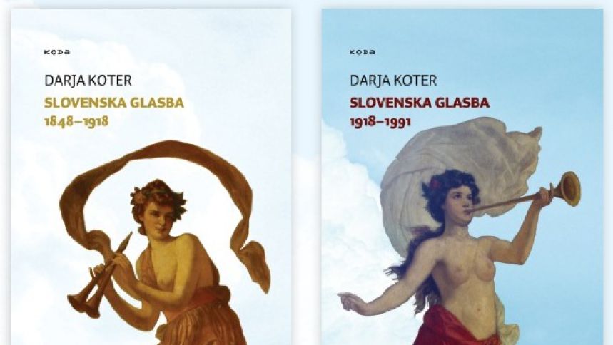 Naslovnici knjige Slovenska glasba avtorice Darje Koter
