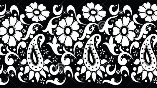 Seamless Black White Traditional Indian Border Stock Illustrations