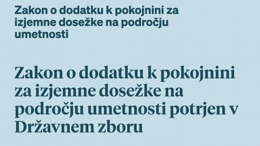 Zakon o dodatku k pokojnini za izjemne dosežke na področju umetnosti