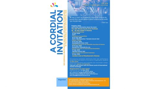 Povabilo k sodelovanju: 8. World Youth Arts Festival, Dunaj 2026