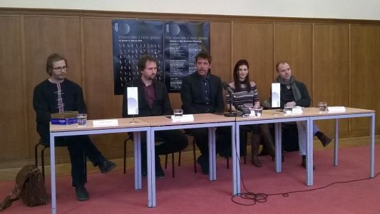 Tiskovna konferenca: Franci Krevh, Vito Žuraj, Klemen Hvala, Rinnat Moriah in Michael Wendeberg.