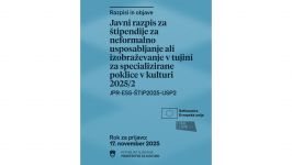 Javni razpis za štipendije za neformalno usposabljanje ali izobraževanje v tujini za specializirane poklice v kulturi 2025/26