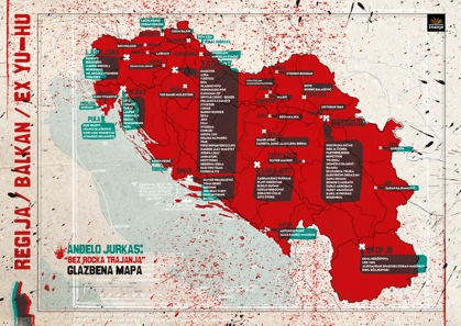 Iz priloženega »glasbenega zemljevida« je razviden geografski izvor obravnavanih izvajalcev.
