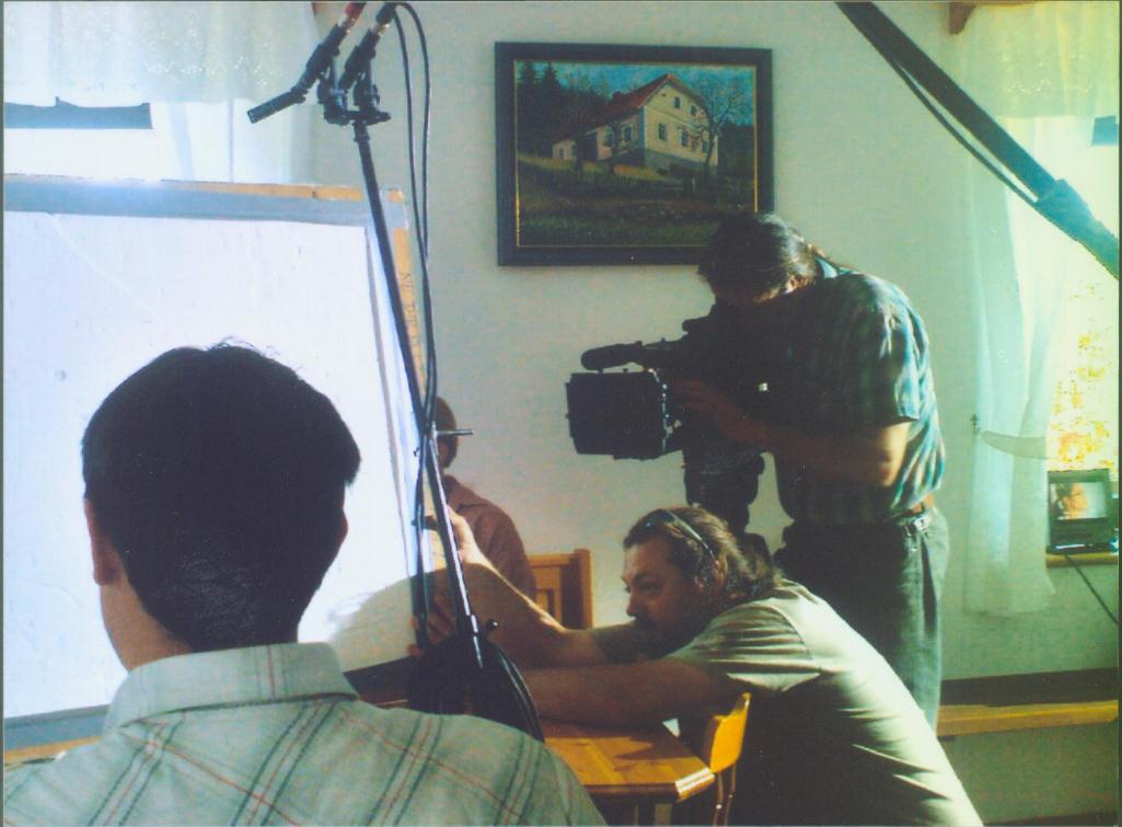 Snemanje TV dokumentarca Tri življenja slovenske ljudske pesmi (foto: Bogdana Herman, maj 2010)